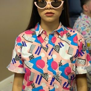 80s button down short sleeve